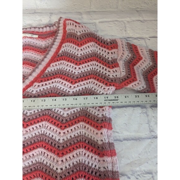 Maurices Chevron Crochet Open Knit Cardigan Oversized Woman's Size Small - Picture 4 of 8
